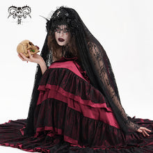 Load image into Gallery viewer, AS204 Gothic flower net tassel long veil