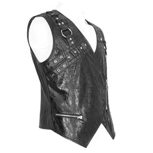 Load image into Gallery viewer, WT080 Faux cracked leather punk vest