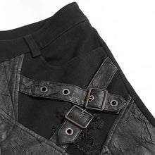 Load image into Gallery viewer, PT286 Twill and faux leather multi-strap punk trousers