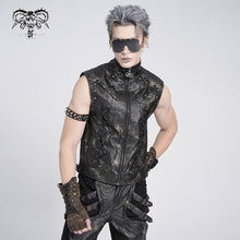 Load image into Gallery viewer, WT096 Punk two-tone faux leather vest