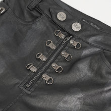 Load image into Gallery viewer, PT205 Side straps Thigh mesh women's leather trousers