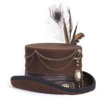 Load image into Gallery viewer, AS188 Steampunk brown top hat