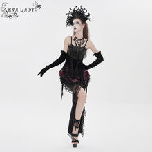 Load image into Gallery viewer, ECST01401 Gothic Corset with Long Beaded Tassels at the Bust