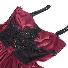 Load image into Gallery viewer, SKT22402 red party Gothic long suspender dress
