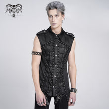 Load image into Gallery viewer, SHT134 Snake-print faux leather woven punk shirts