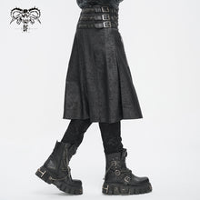 Load image into Gallery viewer, SKT186 Punk crackled leather men's kilt