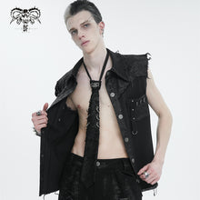 Load image into Gallery viewer, AS157 punk Ripped skull tie with metal buckle on both sides