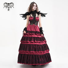 Load image into Gallery viewer, SKT22402 red party Gothic long suspender dress