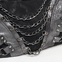Load image into Gallery viewer, AS271 Punk-Style Woven Crossbody Bag featuring Gold-Stamped Twill and Faux Leather