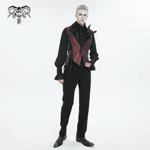 Load image into Gallery viewer, WT07602 wine Gothic jacquard peak lapel swallowtail men's suit vest