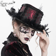 Load image into Gallery viewer, EAS038 Gothic rose feather branch decorated hat