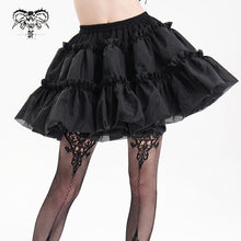 Load image into Gallery viewer, SKT226 black lolita women Organza gathered puffy bustle A line skirt