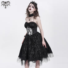 Load image into Gallery viewer, SKT23401 Black women Skeleton Printing Gothic Lolita Dress