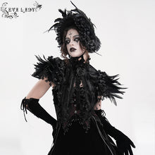 Load image into Gallery viewer, EAS022 Gothic long feather flower straw half hat