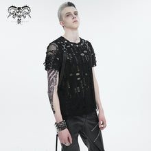 Load image into Gallery viewer, TT247 Ripped Knit Diamond Mesh Oversized Men's T-Shirt