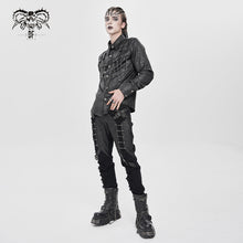 Load image into Gallery viewer, PT286 Twill and faux leather multi-strap punk trousers