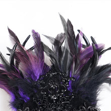 Load image into Gallery viewer, EAS033 Gothic black and purple feather antler crown