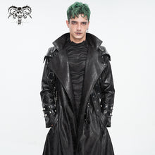 Load image into Gallery viewer, CT22301 Cracked leather stand collar long men's jacket