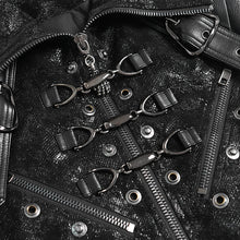 Load image into Gallery viewer, CT271 Punk snake-print leather jacket