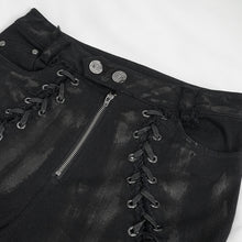 Load image into Gallery viewer, PT210 punk ripped mesh lace up trousers