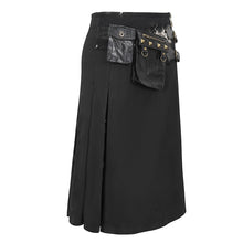 Load image into Gallery viewer, SKT175 Tie Dye Twill Faux Leather Waist Bag Men's Kilt