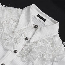 Load image into Gallery viewer, SHT159 Gothic Striped Ruffled Shirt with Flared Sleeves