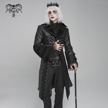 Load image into Gallery viewer, CT275 Gothic pattern leather mid-length coat
