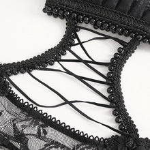 Load image into Gallery viewer, SX028 Gothic flower mesh beaded lace halterneck sexy lingerie