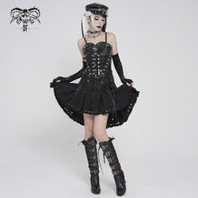 Load image into Gallery viewer, SKT260 Punk-Style Distressed Hem with Raw Edges I-shaped Pleated Skirt