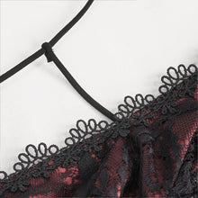 Load image into Gallery viewer, SKT171 Gothic wine red lace dropped waist dress