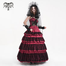 Load image into Gallery viewer, SKT22402 red party Gothic long suspender dress