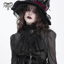 Load image into Gallery viewer, AS206 Lace fringe beaded gothic men bow tie