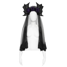 Load image into Gallery viewer, EAS039 Bat-Wing Headband with Long Veil