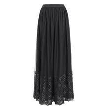 Load image into Gallery viewer, ESKT05601 black Gothic floral embroidered skirt