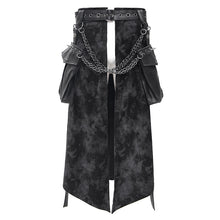 Load image into Gallery viewer, SKT228 Punk Velvet and Black Leather Accordion pocket kilt