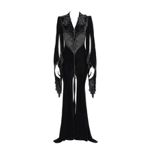 Load image into Gallery viewer, ECT02201 Slim-fit velvet long coat with slit sleeves
