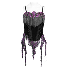 Load image into Gallery viewer, ECST01402 Gothic Corset with Long Beaded Tassels at the Bust