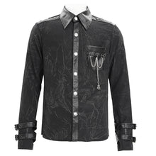 Load image into Gallery viewer, SHT125 Punk pleated stand collar long sleeve shirts