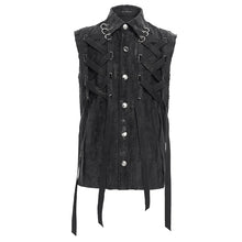 Load image into Gallery viewer, WT088 Punk ripped woven vest