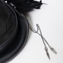 Load image into Gallery viewer, AS256 Long and short feather tassel chain leather military cap