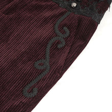 Load image into Gallery viewer, PT22602 Wine Gothic high waist chenille men's trousers