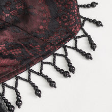 Load image into Gallery viewer, SKT171 Gothic wine red lace dropped waist dress