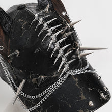 Load image into Gallery viewer, AS280 Cracked PU Doberman Cap with Mixed-Length Spikes