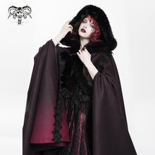 Load image into Gallery viewer, CA048 Gothic black and red gradient long shawl