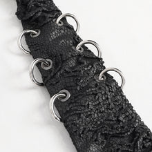Load image into Gallery viewer, AS148 Ripped skull tie with metal buckle on both sides