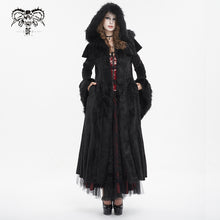 Load image into Gallery viewer, CT214 Small shawl fur collar hooded long coat