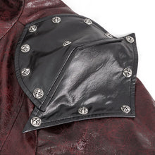 Load image into Gallery viewer, CT22302 Red Cracked leather stand collar long men's jacket