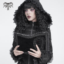 Load image into Gallery viewer, AS320 Gothic-style lace-trimmed coffin-shaped notebook cover