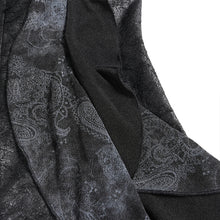 Load image into Gallery viewer, ETT048 Distressed Knit & Two-Tone Paisley Patchwork Long-Sleeve T-Shirt
