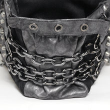 Load image into Gallery viewer, AS271 Punk-Style Woven Crossbody Bag featuring Gold-Stamped Twill and Faux Leather